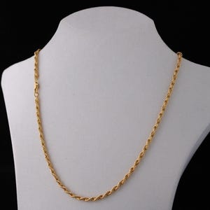 Cord chain 925 silver gold-plated 24K – Unisex silver chain gold for women & men – 45 cm 50 cm 55 cm – Jewelry gift necklace