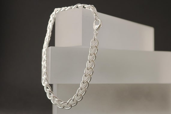 Bracelet En Argent 925 Pour Femme Et Fille - Longueur 20 Cm - Fermoir Mousqueton