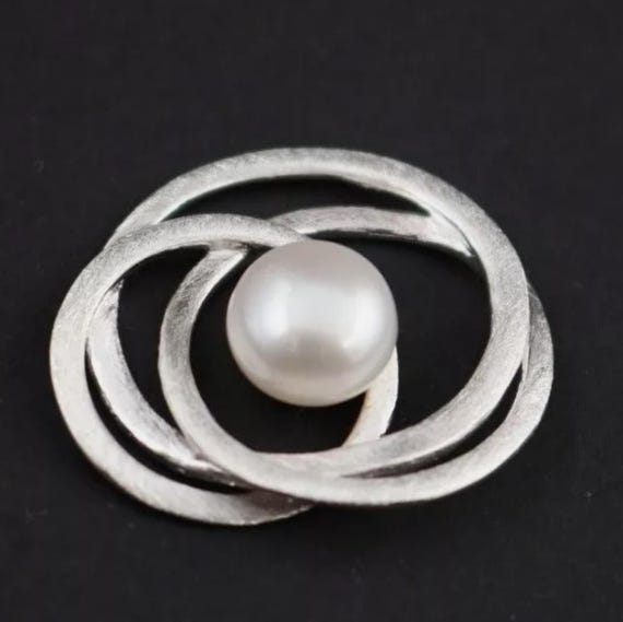 Anhänger mit Süßwasserperle, 925 Sterling Silber Schmuck mit Perle, Perlenanhänger für Damen, Handgefertigter Perlenanhänger Silber, Luxus
