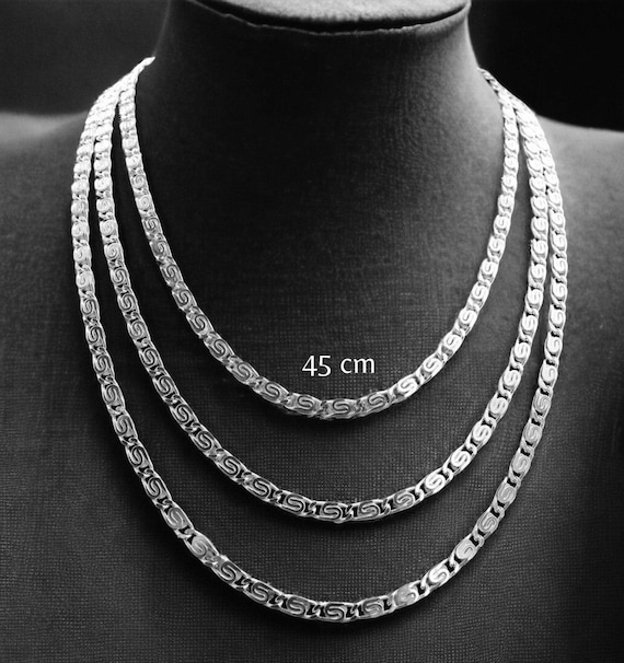 S-curb Chain 925 Sterling Silver, Silver Chain 4.2 Mm