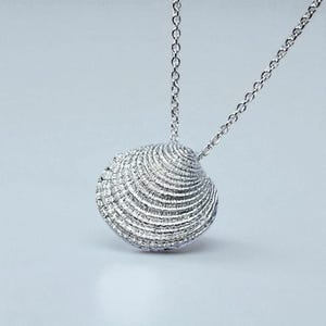 Shell pendant necklace 925 Sterling Silver – Handmade jewelry – Maritime gift for women – Unique handmade silver necklace