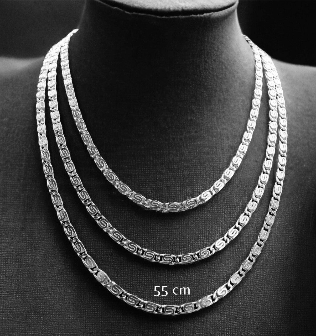 S-curb Chain 925 Sterling Silver, Silver Chain 4.2 Mm S-curb Chain 925 Sterling Silver, Silver Chain 4.2 Mm