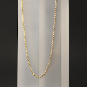 Anchor chain 925 silver gold-plated 24K – Unisex silver chain gold-plated for women & men – 45 cm 50 cm 55 cm – Jewelry gift necklace - Ø 2 mm