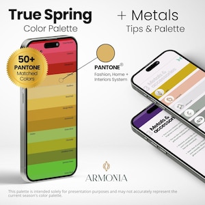 True Spring Color Palette for Shopping + Metals | Color Analysis Digital Swatch Fan