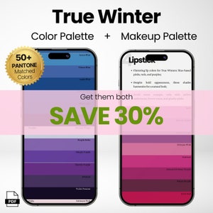 True Winter Color Palette + Makeup Tips (Digital Swatch Fan)