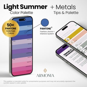 Tavolozza di colori estivi leggeri per lo shopping + Ventaglio di campioni digitali per analisi di metalli/colori