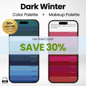 Dark Winter Color Palette + Makeup Palette and Tips | Color Analysis Shopping Palette | Digital Swatch Fan