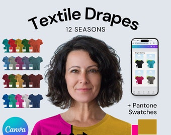 Individual Spring 12 Season Color Analysis Drapes 28X48CM. 100% cotton poplin precision dyed and individually labeled. 43 options.