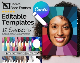 Marcos faciales con análisis de color: Plantilla de Canva de las 12 estaciones (descarga digital)