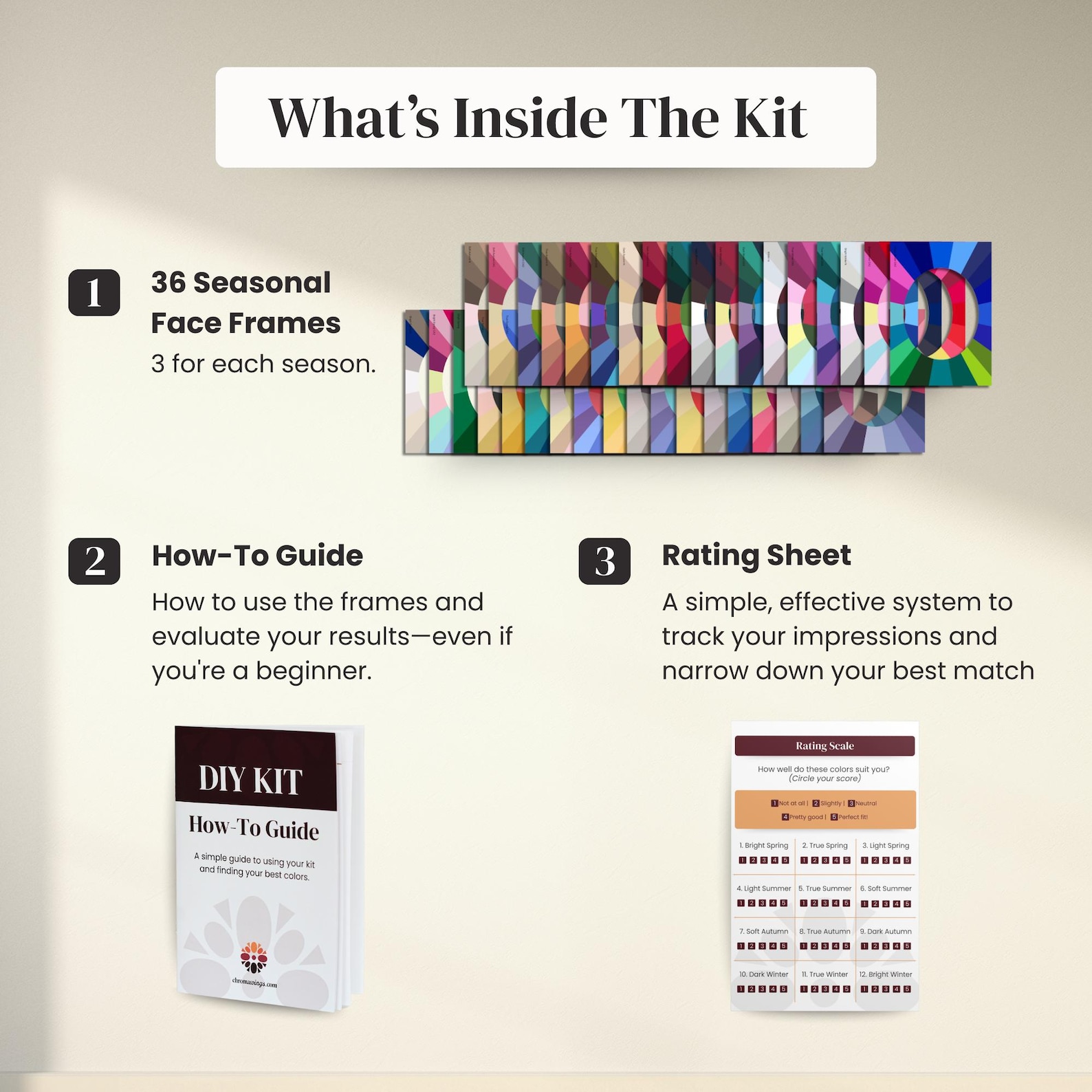 Color Analysis Kit DIY – Seasonal Color Discovery With 36 Face Frames ...