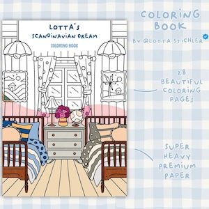 Coloring Book Scandinavia , Coloring Book For Adults, Hygge, Coloring Book, Scandi Coloring - Lotta's Scandinavian Dream