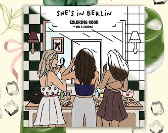 Coloring Book She's in Berlin , Coloring Book For Adults, Hygge, Coloring Book, Berlin Coloring - She's in Berlin by Lines&GoodTimes