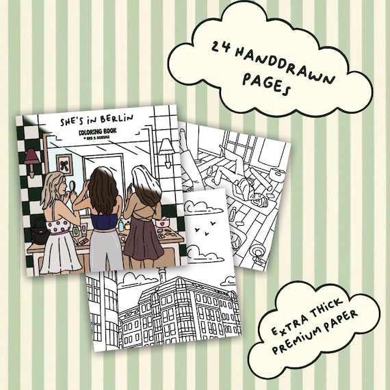 Coloring Book She's in Berlin , Coloring Book For Adults, Hygge, Coloring Book, Berlin Coloring - She's in Berlin by Lines&GoodTimes