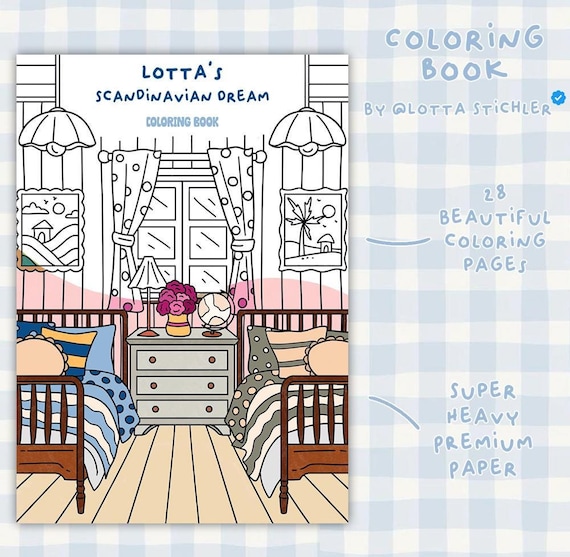 Coloring Book Scandinavia , Coloring Book For Adults, Hygge, Creative Hobby, Coloring Book, Scandi Coloring - Lotta's Scandinavian Dream