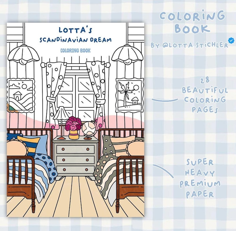 Lotta's Scandinavian Dream Coloring Book für Erwachsene zusammen mit Lotta Stichler