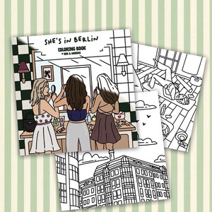 Handgezeichnetes Motiv aus dem Ausmalbuch für Erwachsene „She’s in Berlin“ – urbanes Coloring Book mit Berliner Alltagsszenen zum Entspannen und Runterkommen.