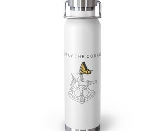 Botella de agua aislante inspiradora con diseño "Stray the Course", taza de viaje, regalo para aventureros, artículos ecológicos para beber, [...]