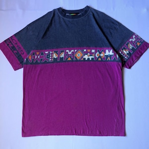 Vintage O Neill T-Shirt | Grün & Pink | 90er Surfing Tee, Oversize Schnitt, Crazy Pattern Elemente, Streetwear, Sommer, Unisex, Größe XXL