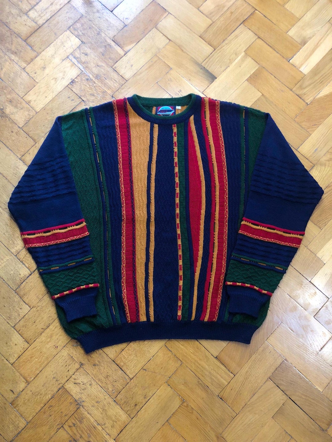 Vintage Sweater Knit Ala Coogi Pattern Colorful Oversize 80s / 90s Made ...