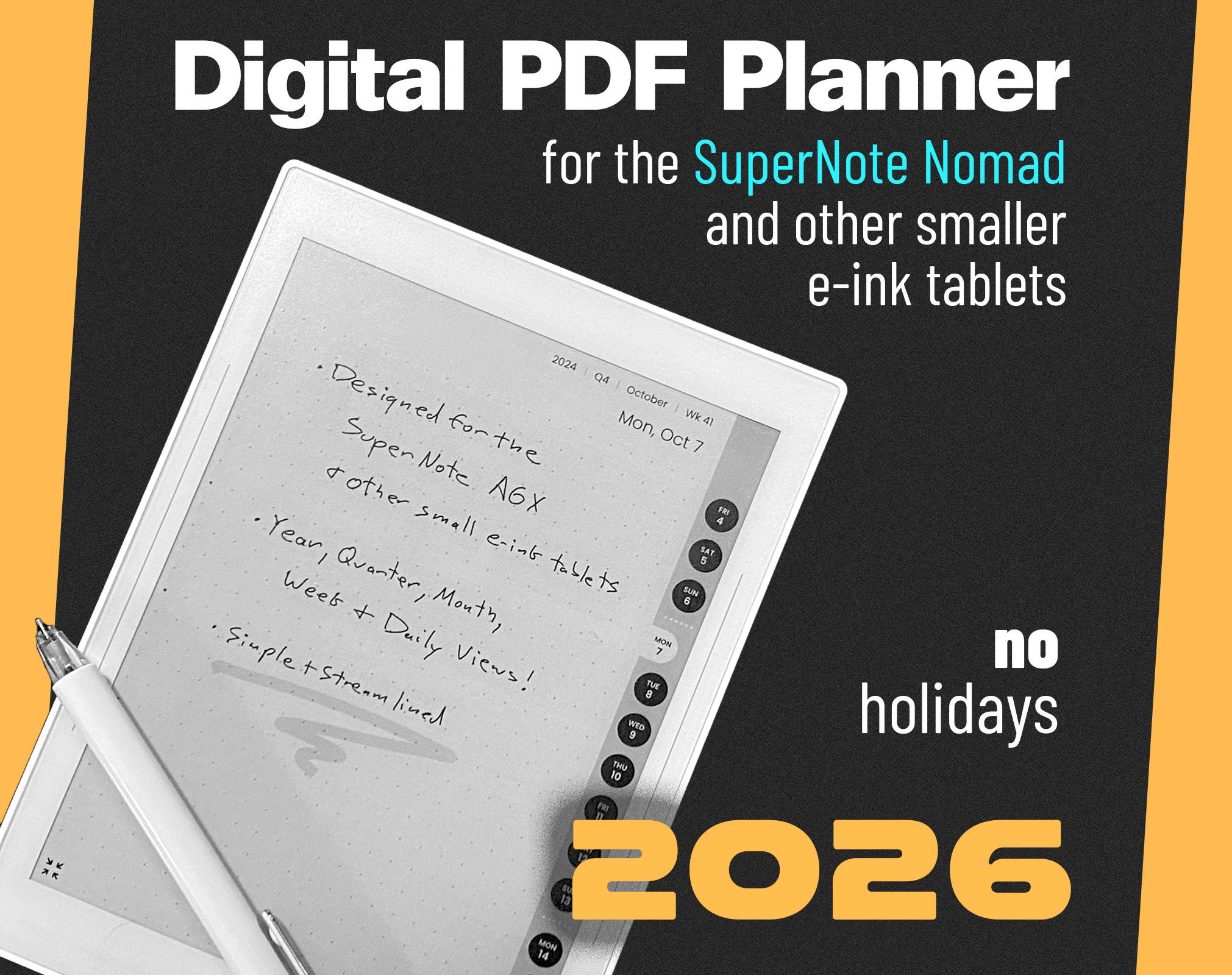 電子書籍リーダー本体 supernote nomad 極上の「手書き感」。ノート特化タブレットの決定版「Supernote