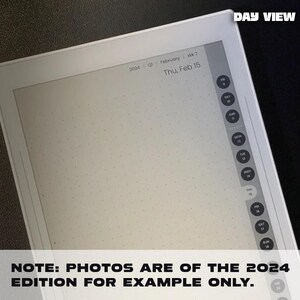 May include: A white digital calendar with a dotted grid pattern. The calendar displays the date "Thu, Feb 15" and the year "2024". The calendar also shows a column of days of the week, starting with Saturday and ending with Tuesday.