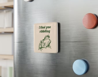 Imán de porcelana vintage de sapo "Te encuentro bromeando", regalo único de rana por menos de 20 dólares, regalo de San Valentín, regalo para amantes de las ranas.