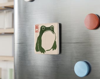 Imán de porcelana de rana Matsumoto Hoji japonés, regalo artístico único de rana por menos de 20 dólares, imán japonés, regalo de anime, arte de rana, Wabi Sabi