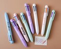 Customizable name colored ballpoint pen 6 in 1,color clip ink pen，very suitable for teachers,students,office nursing supplies,gifts for her