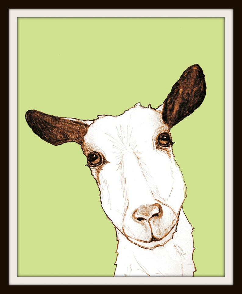 Goat Art Print Farm Animal Poster 8 X 10 Art Print Glicee Etsy