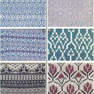 14 Fair Isle-kaarten voor machinaal breipatroon - PDF Instant Download-collectie - uit vintage tijdschrift uit de jaren 90 - fairisle-diagrammen