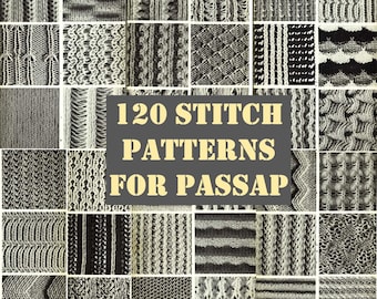 120 stitch patterns and charts for Passap Duomatic Knitting Machine - PDF format Book - 40 pages - Vintage of 60s booklet