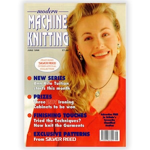 Modern Machine Knitting Magazine - vintage issue June 1994 PDF - Silver Reed Patterns, Techniques & Intarsia - booklet Instant Download