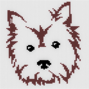 Yorkshire Terrier Dog Chart for Knitting, Crochet, Cross-Stitch, Colorwork, Fair Isle, Intarsia, Duplicate Stitch – Digital Instant Download