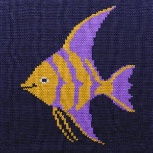 Purple Angelfish Knitting Chart - PDF Pattern for Machine & Hand Knitting, Intarsia, Duplicate Stitch, Fair Isle colorwork projects