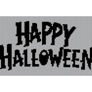 Happy Halloween Motif Chart for Knitting, Crochet, Cross Stitch, Embroidery Pattern intarsia, Needlepoint, Fair Isle PDF digital download