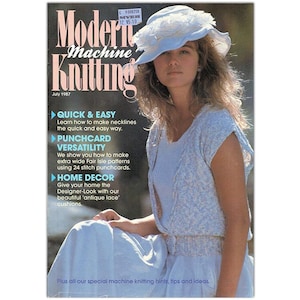 Modern Machine Knitting magazine - July 1987 Summer Issue Vintage PDF Instant Download - knitting patterns for machines