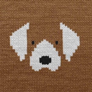 Beagle Dog Face Knitting Chart - PDF Pattern for Machine & Hand Knitting, Intarsia, Duplicate Stitch, Fair Isle color work projects