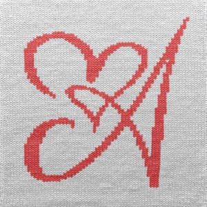 Calligraphy love letter A Knitting chart - Monogram graph - Hand and Machine Knitting – PDF Colorwork, Fair Isle, Intarsia, Duplicate Stitch