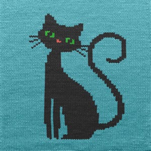 Fun Cat Intarsia Chart - 43 stitches x 80 rows - Hand and machine knitting, for electronic or manual - diagram digital download pattern