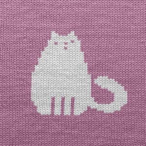 White Cat Knitting Chart, Intarsia motif graph, Dublicate Stitch Diagram, Knitting Pattern, PDF tutorial Digital Instant Download