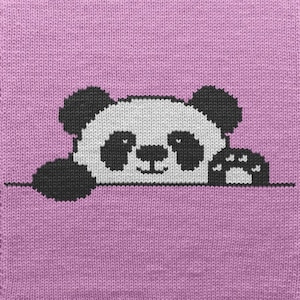 Panda Chart - 65 stitches x 38 rows - Colorwork diagram - Intarsia Fair isle Duplicate Stitch, Hand & machine knitting, electronic or manual