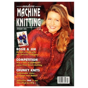 Modern Machine Knitting Pdf Magazine January 1994 UK Edition - Chunky & Standard Gauge Patterns