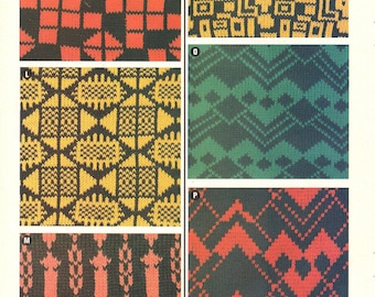 12 Fair Isle charts for machine knitting Pattern - PDF Instant Download Collection - from vintage magazine of 90s - fairisle diagrams