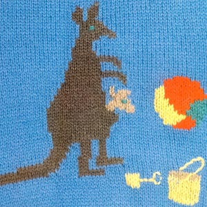 Känguru-Schaubild - Strickmaschine Muster PDF Digitaler Download - Vintage Lochkartendesign aus Zeitschrift der 90er Jahre