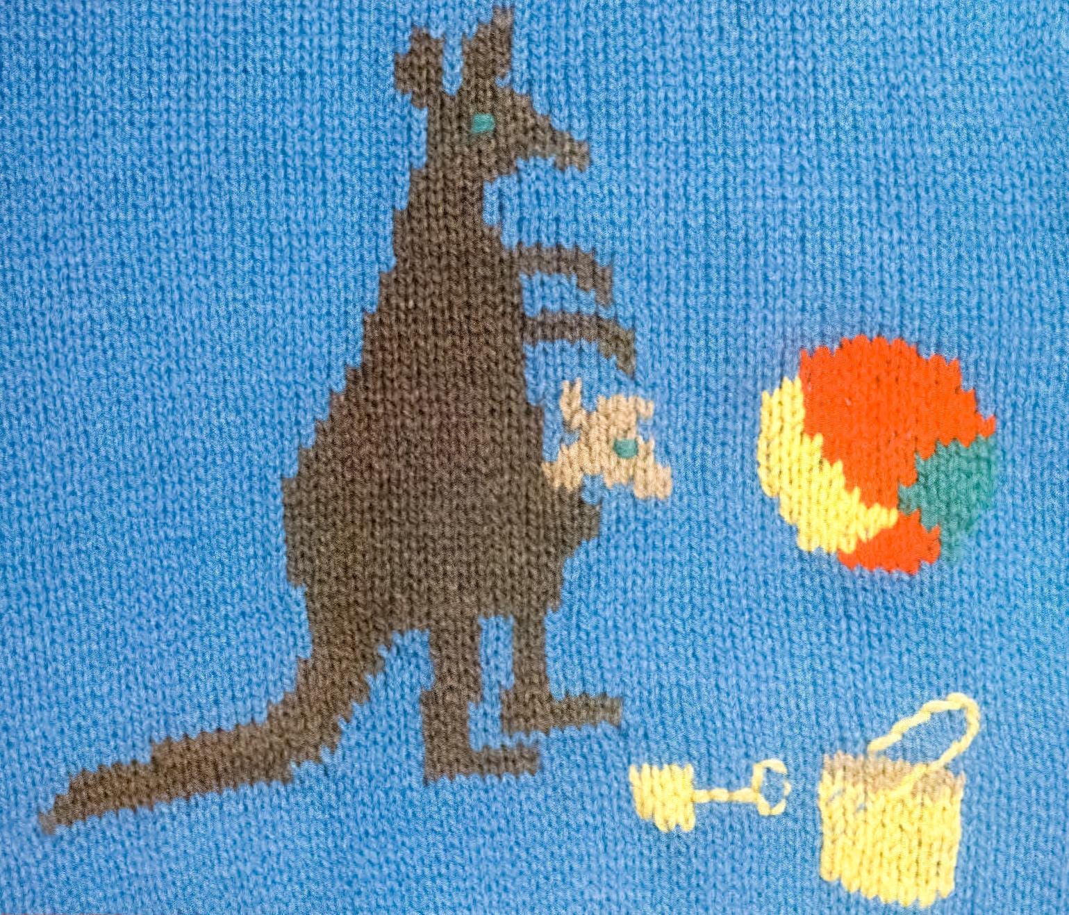 Kangaroo chart - Knitting Machine Pattern PDF Digital Download - Vintage Punchcard Design from magazine of 90s