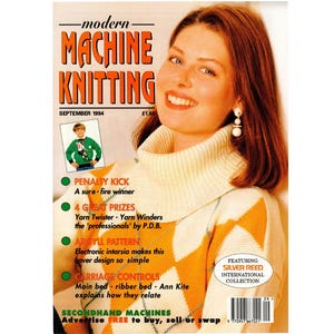 Modern Machine Knitting Magazine - September 1994 PDF - Vintage Silver Reed Patterns, Techniques & Intarsia - Instant Download