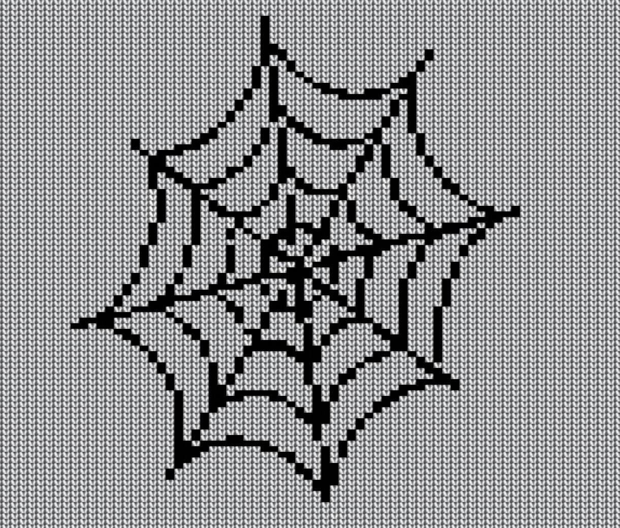 Spooky Spider Web Motif Chart for Knitting, Crochet, Cross Stitch