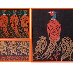 3 Fair Isle-kaarten Farmyard Collection - Breimachinepatronen pdf-formaat - Vintage uit tijdschrift jaren 80 voor het maken van gebreide kledingstukken