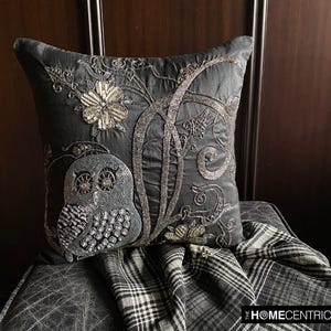 Decorative Black Sofa Cushion Cover 16"x16", Art Silk Throw Pillow Cover Owl Throw Pillow Case Birds Pattern Modern Style - Night Owls
