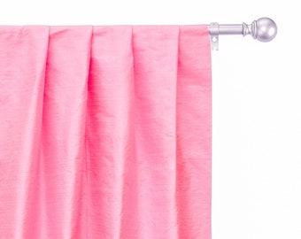 Light Pink 100% Pure Silk Dupioni Curtain Panels (Rod Pocket, Grommet, Box Pleat, Three Pinch Pleat, Tab Top and Plain Ring Top)